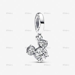 Pandora Disney Mickey Mouse Sparkling Head Silhouette Dangle Charm